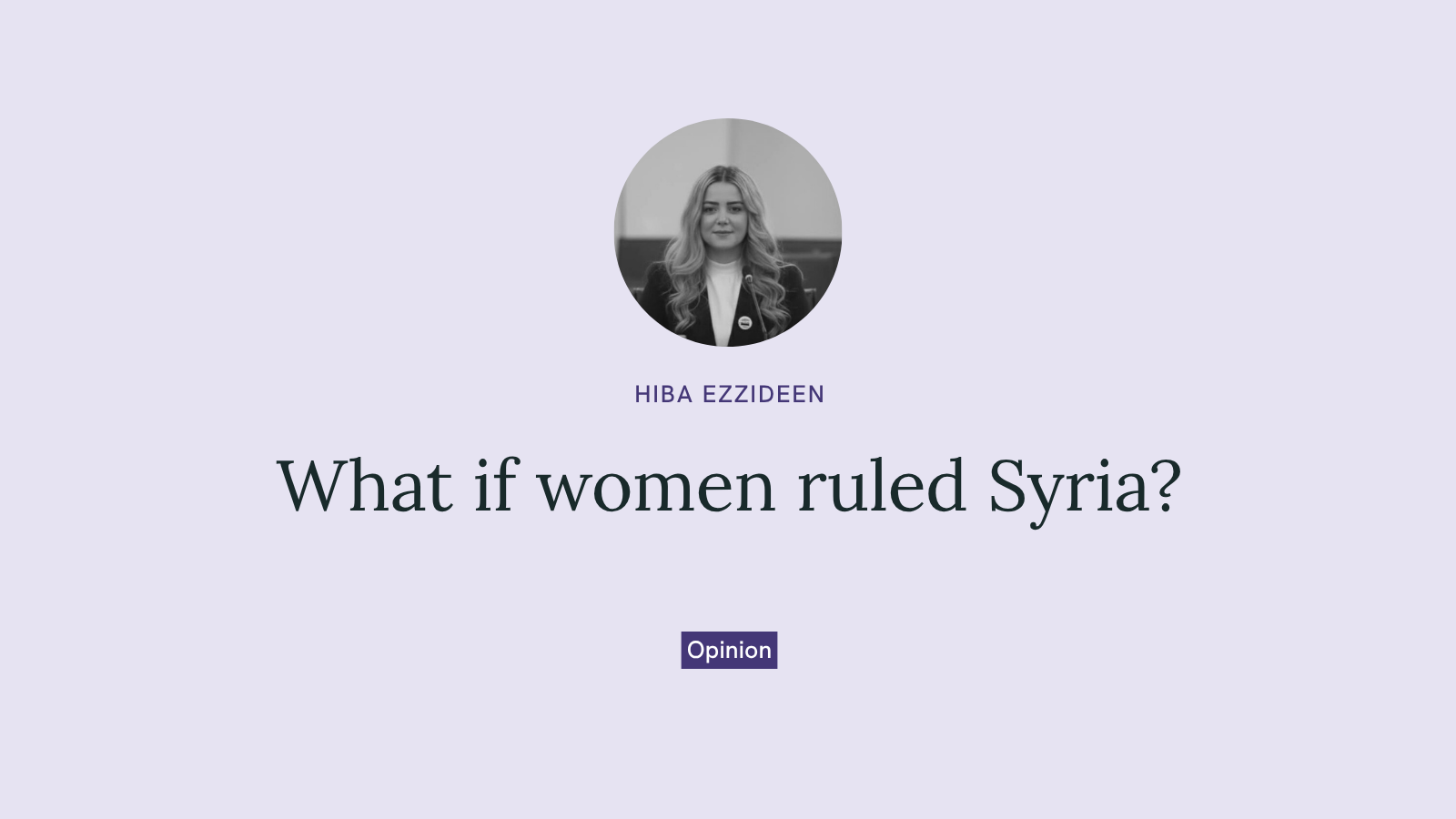 What if women ruled Syria?